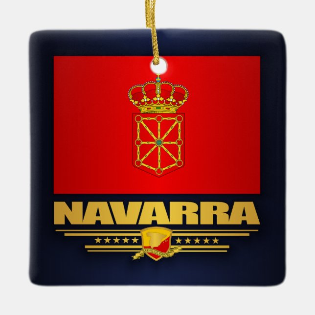 Adorno De Cerámica Bandera de Navarra (Navarra) (Anverso)