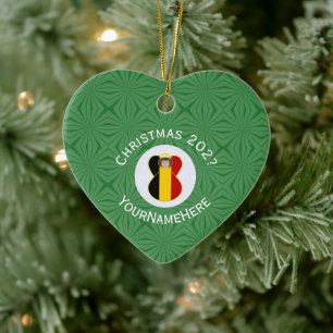 Adorno De Cerámica Bandera de Navidad del ángel belga Personalizada 
