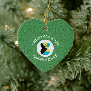 Adorno De Cerámica Bandera de Navidad personalizada del ángel bahameñ