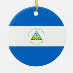 Adorno De Cerámica Bandera de Nicaragua