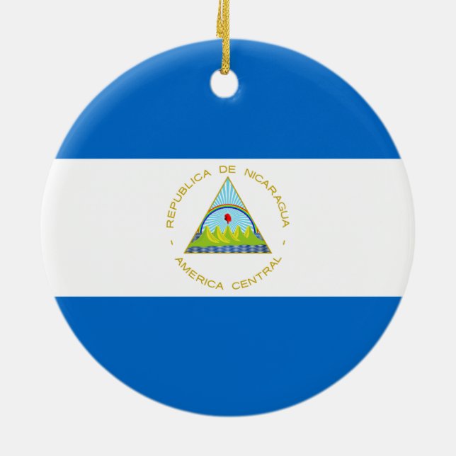 Adorno De Cerámica Bandera de Nicaragua (Atrás)