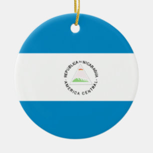 Adorno De Cerámica Bandera de Nicaragua