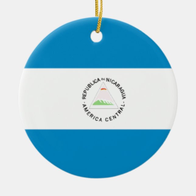 Adorno De Cerámica Bandera de Nicaragua (Frente)