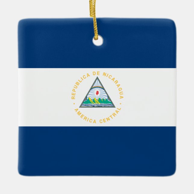 Adorno De Cerámica Bandera de Nicaragua (Nicaragua) (Anverso)