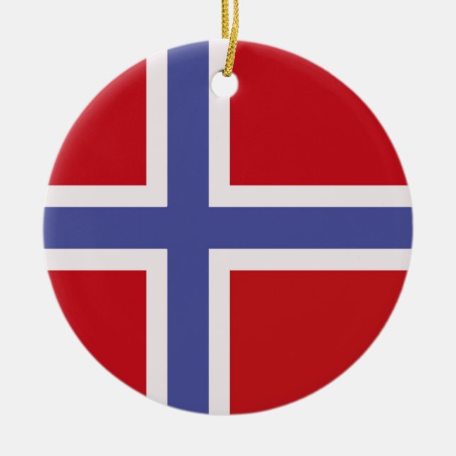 Adorno De Cerámica Bandera de Noruega (Frente)