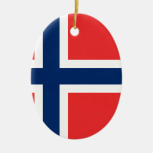 Adorno De Cerámica Bandera de Noruega