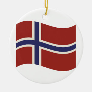Adorno De Cerámica Bandera de Noruega