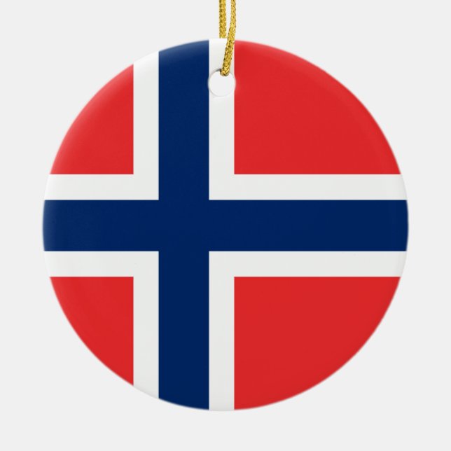 Adorno De Cerámica Bandera de Noruega (Frente)