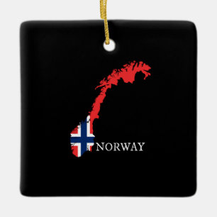 Adorno De Cerámica Bandera de Noruega