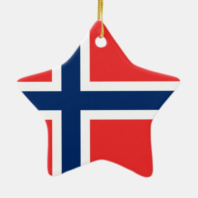 Adorno De Cerámica Bandera de Noruega (Atrás)
