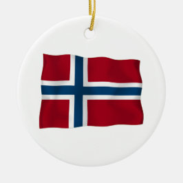 Adorno De Cerámica Bandera de Noruega
