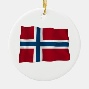 Adorno De Cerámica Bandera de Noruega