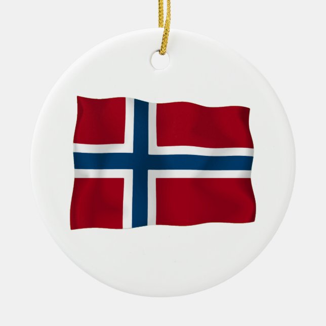 Adorno De Cerámica Bandera de Noruega (Frente)