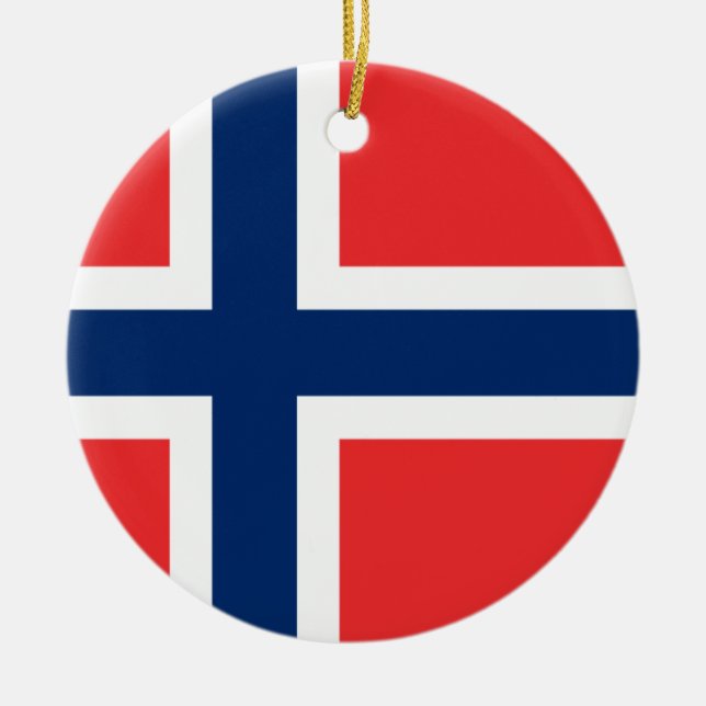 Adorno De Cerámica Bandera de Noruega (Frente)