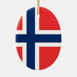 Adorno De Cerámica Bandera de Noruega - Escandinavia