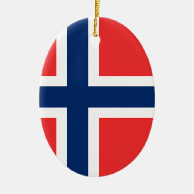 Adorno De Cerámica Bandera de Noruega - Escandinavia (Frente)