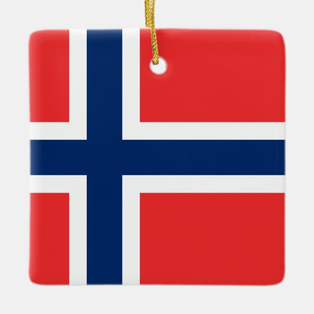 Adorno De Cerámica Bandera de Noruega (noruego) (Anverso)