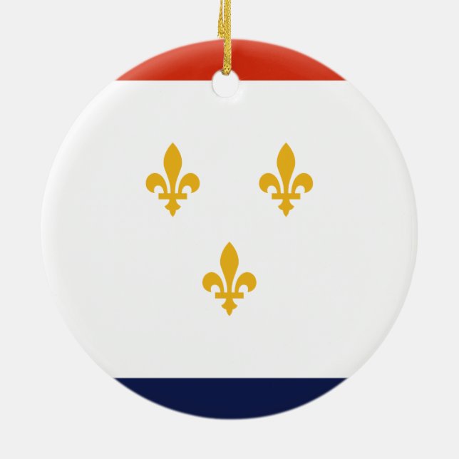 Adorno De Cerámica Bandera de Nueva Orleans (Luisiana, Estados Unidos (Atrás)