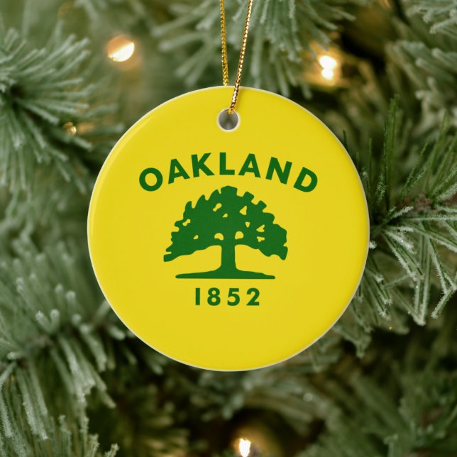 Adorno De Cerámica Bandera de Oakland (California) (Árbol)