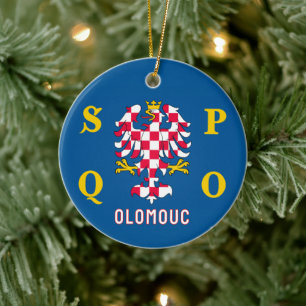 Adorno De Cerámica Bandera de Olomouc