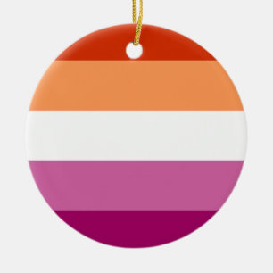 Adorno De Cerámica Bandera de Orgullo Lesbiano (5 Franjas)