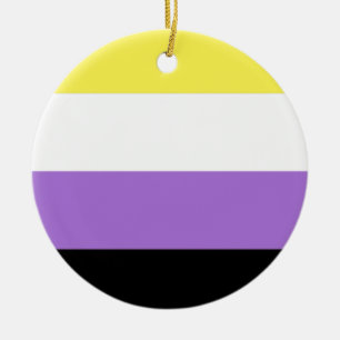 Adorno De Cerámica Bandera de orgullo no binario