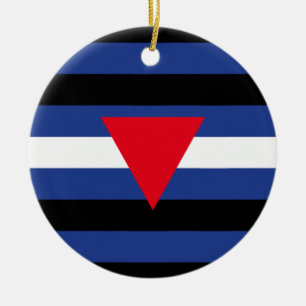 Adorno De Cerámica Bandera de orgullo queer de cuero