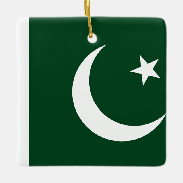 Adorno De Cerámica Bandera de Pakistán (paquistaní) (Anverso)