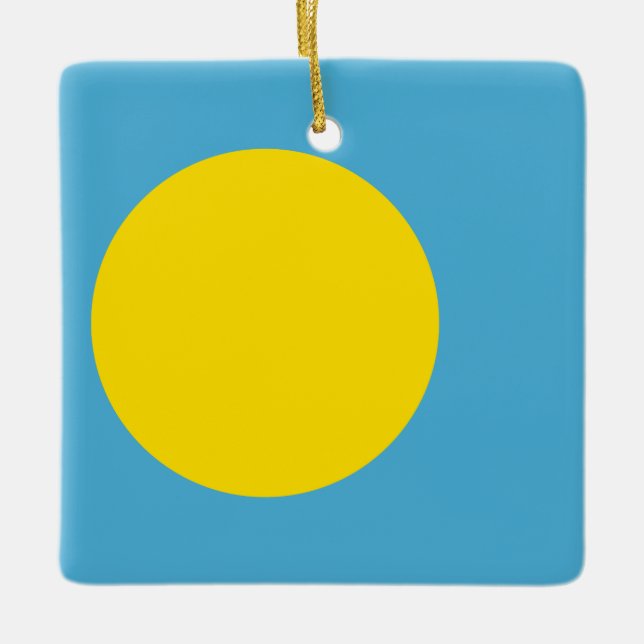 Adorno De Cerámica Bandera de Palau (Anverso)
