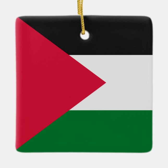 Adorno De Cerámica Bandera de Palestina (Anverso)