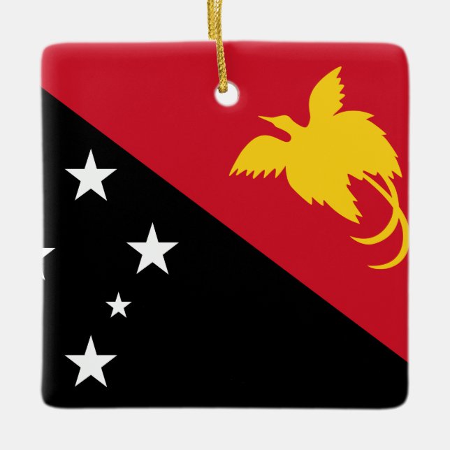 Adorno De Cerámica Bandera de Papúa Nueva Guinea (Anverso)