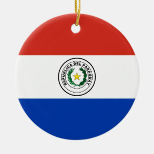 Adorno De Cerámica Bandera de Paraguay