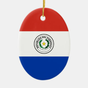Adorno De Cerámica Bandera de Paraguay - Bandera de Paraguay