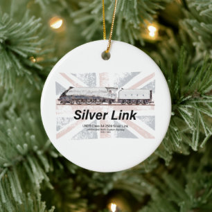 Adorno De Cerámica Bandera de perfil de locomotora Silver Link LNER C