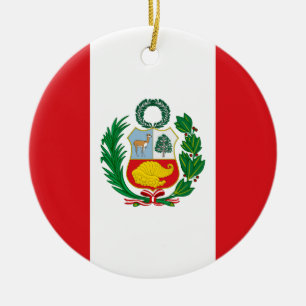 Adorno De Cerámica Bandera de Perú