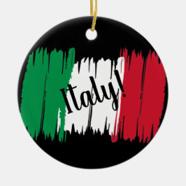 Adorno De Cerámica Bandera de pincel artístico de Italia