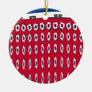 Adorno De Cerámica Bandera de PolkaDot de Corea del Sur