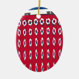 Adorno De Cerámica Bandera de PolkaDot de Corea del Sur