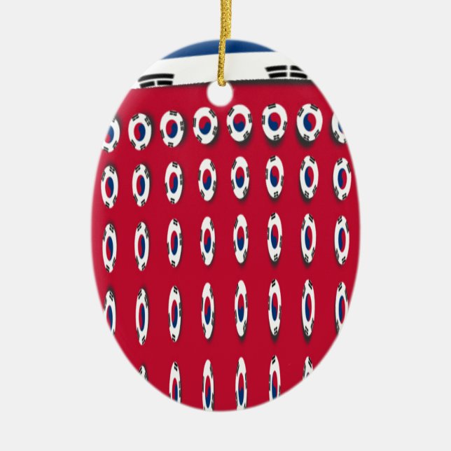 Adorno De Cerámica Bandera de PolkaDot de Corea del Sur (Frente)