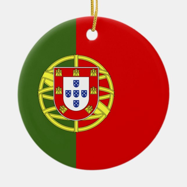 Adorno De Cerámica Bandera de Portugal (Frente)