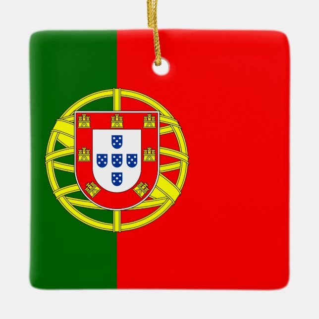 Adorno De Cerámica Bandera de Portugal (portugués) (Anverso)