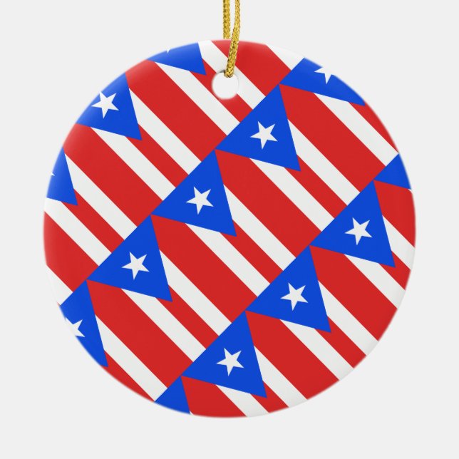 Adorno De Cerámica Bandera de Puerto Rico (Frente)