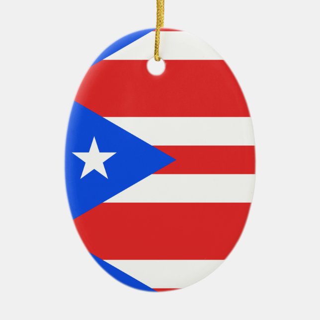 Adorno De Cerámica Bandera de Puerto Rico (Frente)