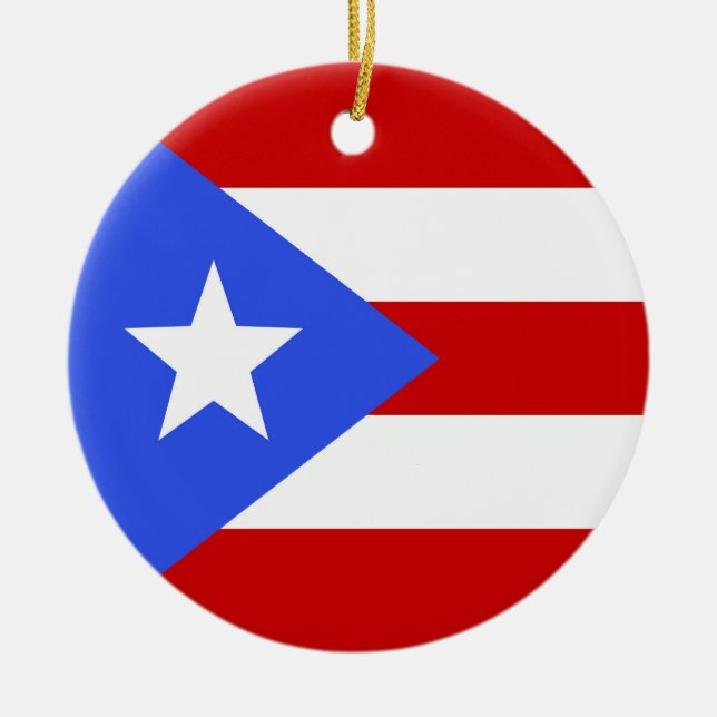 Adorno De Cerámica Bandera de Puerto Rico (Frente)