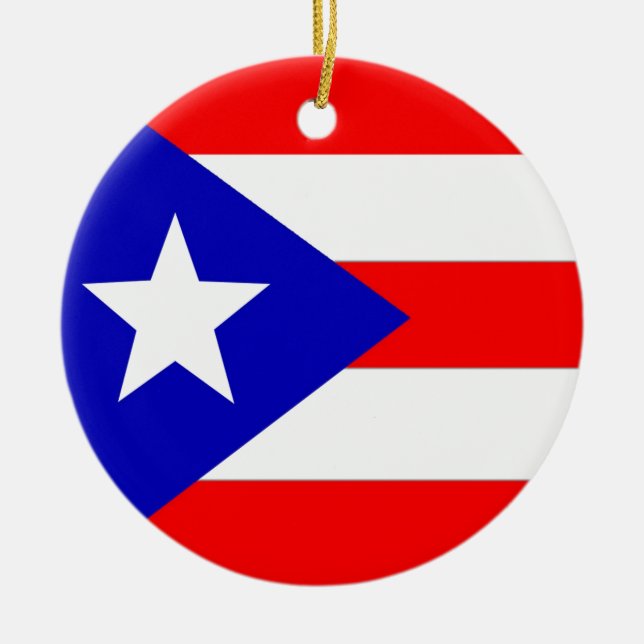 Adorno De Cerámica Bandera de Puerto Rico (Frente)