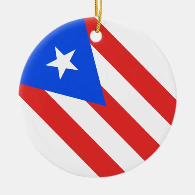 Adorno De Cerámica Bandera de Puerto Rico (Frente)