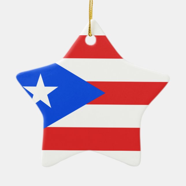 Adorno De Cerámica Bandera de Puerto Rico (Frente)