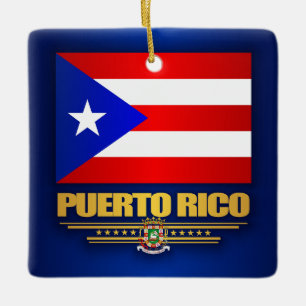 Adorno De Cerámica Bandera de Puerto Rico