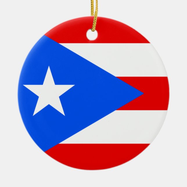 Adorno De Cerámica Bandera de Puerto Rico (Frente)