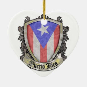 Adorno De Cerámica Bandera de Puerto Rico - escudo del escudo